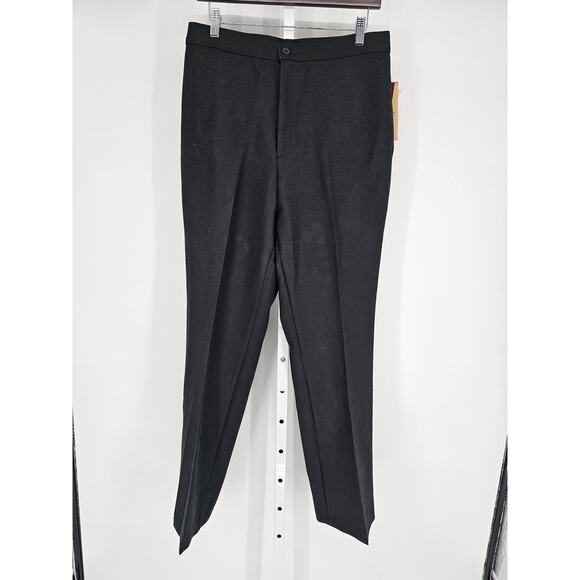 Laurente Paris Womens Sz 18 Straight Leg Dress Pants Solid Black Wool NEW - Picture 1 of 5
